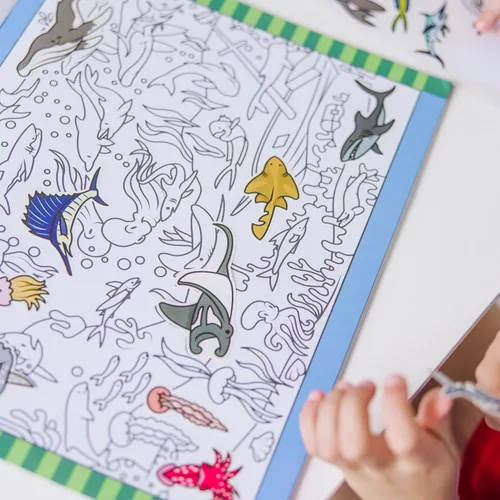 Vista 6 de Melissa & Doug - Hoja de calcomanías Busca y Encuentra, Animales (más de 400 calcomanías, 14 escenas para colorear) Hojas de calcomanías de búsqueda