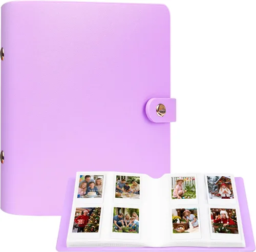 Vista 16 de Álbum de fotos de 320 bolsillos para fotos Polaroid de 2 x 3 pulgadas y Fujifilm Instax Mini, funda de piel sintética con caja de regalo premium