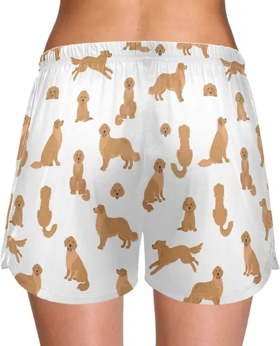 Vista 2 de vvfelixl Pantalones cortos de dormir para mujeres, cachorros, pantalones cortos de pijama con bolsillos, pantalones de dormir S-XXL