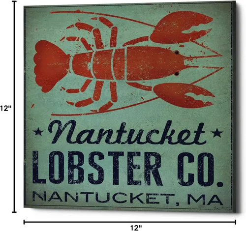 Vista 3 de Epic Graffiti 'Nantucket Lobster Square' de Ryan Fowler, arte de pared en lienzo, 12 x 12 pulgadas
