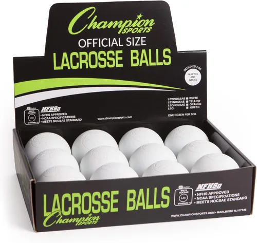 Vista 5 de Champion Sports Lacrosse Balls - Tamaño y peso oficiales, aprobado por la NCAA y NFHS, certificado SEI - Profesional y juvenil juego y práctica