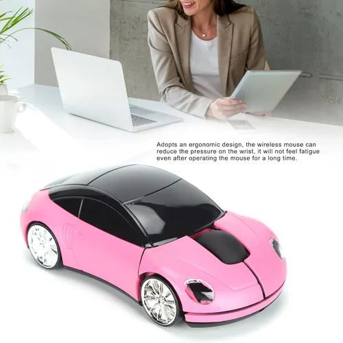 Vista 3 de ASHATA Ratón inalámbrico, 2.4 GHz Cool 3D Sport Car Shape Wireless Gaming Mouse con receptor USB, mouse inalámbrico para coche para PC, computadora