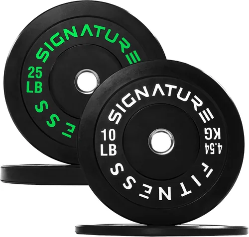 Vista 12 de Juego de placas olímpicas de amortiguación Fitvids, placas de peso de 2" para entrenamiento de fuerza y levantamiento de pesas, París o juego