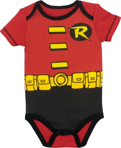 Vista 3 de WARNER BROS DC Comics Justice League Batman Robin Riddler Joker Baby 5 Pack Bodysuits Newborn to Infant