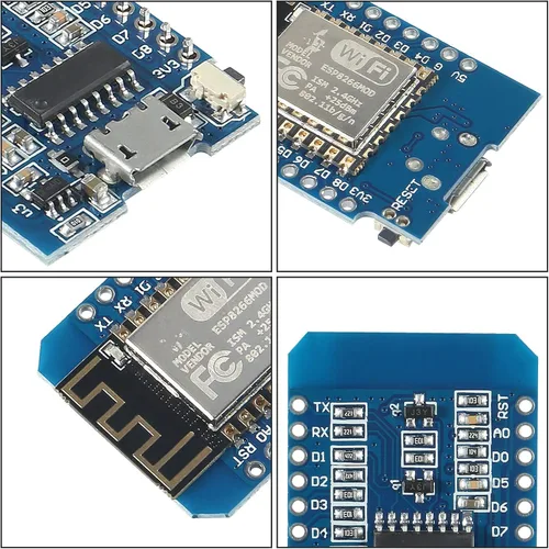 Vista 2 de ACEIRMC ESP8266 ESP-12 ESP-12F NodeMcu Mini D1 Módulo Lua 4M bytes WLAN WiFi Internet Junta Base en ESP8266 ESP-12F para Arduino, compatible