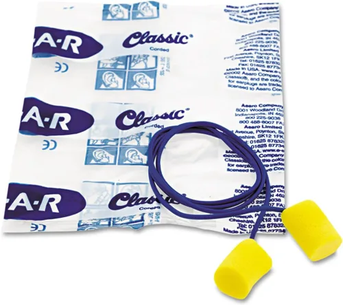 Vista 4 de 3M 3111101 E·A·R Classic Tapones para los oídos, con cable, espuma de PVC, amarillo, 200 pares