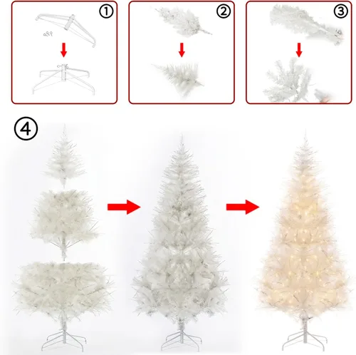 Vista 8 de Árbol de Navidad de 4 pies con luz, árbol de Navidad artificial