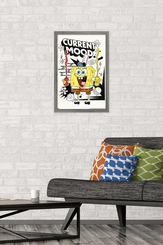 Vista 2 de Trends International Nickelodeon Bob Esponja - Póster de pared de humor actual, 22.4 pulgadas de largo x 14.7 pulgadas, versión enmarcada de madera