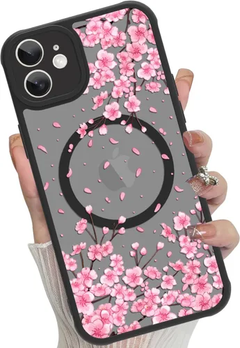 Vista 56 de Funda magnética para iPhone 17 Pro [compatible con MagSafe], bonita funda de moda con estampado de leopardo negro, translúcida, mate, parte trasera