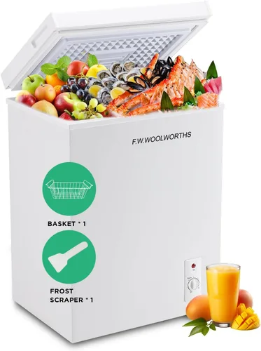 Vista 9 de F.W.WOOLWORTHS Congelador de pecho de 3.5 pies cúbicos con cesta extraíble, termostato ajustable 7 para congelador profundo, congelador compacto