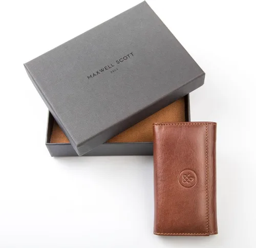 Vista 7 de Maxwell Scott Personalized Luxury Leather Key Case Wallet The Lapo Handcrafted In Italy