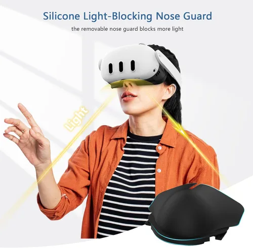 Vista 7 de AMVR Face Cover Pad Facial Interface Compatible with MetaOculus Quest 3 Accessories, with Soft PU Face Cushion Pad Replacement for Quest 3 and