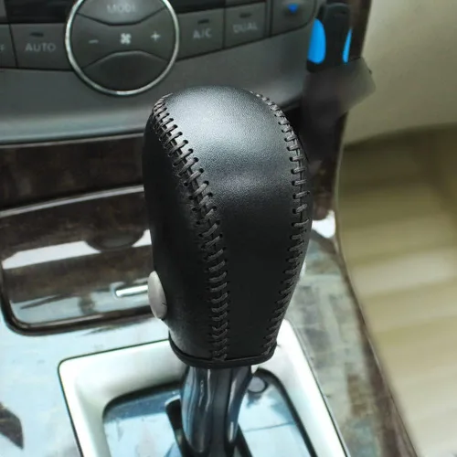 Vista 9 de DEYTOP Funda de palanca de cambios para 2013-2019 Nissan Sentra / 2013-2018 Altima Cubierta de palanca de cambios de cuero para automóviles Funda