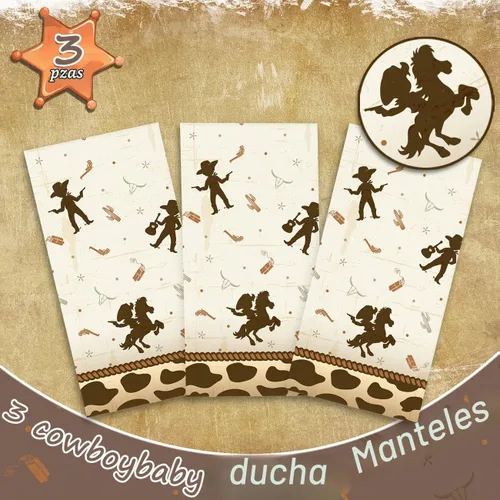 Vista 3 de Haimimall Manteles de vaquero para baby shower, decoración de fiesta