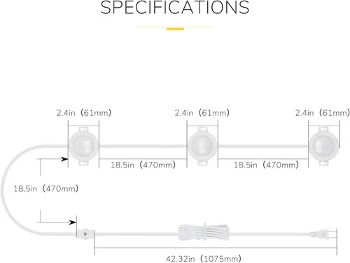 Vista 5 de GETINLIGHT IN-0106-3-WH - Luces LED de disco enchufables, 3 paquetes, solo montaje en superficie, blanco suave 3000 K, precableado, 120 V, 2 W
