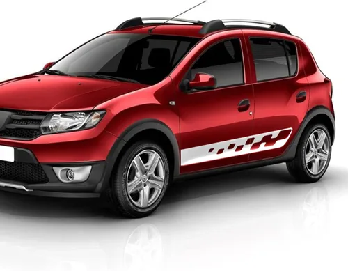Vista 4 de Calcomanías de vinilo para Renault Dacia Sandero Stepway RS, diseño de rayas de automóvil, falda lateral