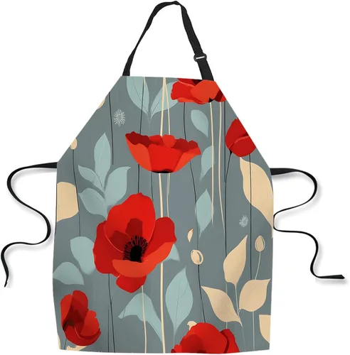 Vista 9 de Delantal de cocina vintage de béisbol con bandera estadounidense, delantal de chef casero, impermeable, para mujeres y hombres, 31 x 27 pulgadas