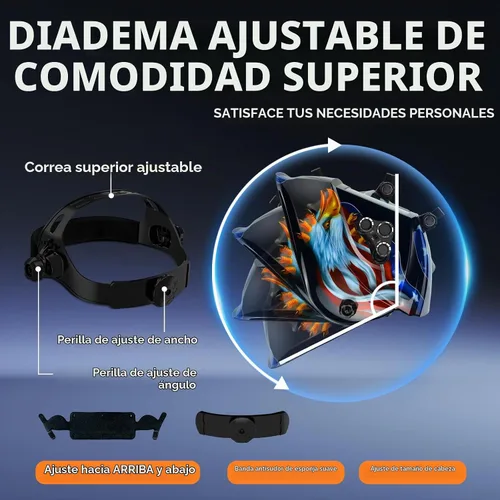 Vista 7 de TRQWH Welding Helmet Auto Darkening Large Viewing True Color Solar Powered Welding Mask with 4 Arc Sensor Adjustable Wide Shade Range 4~5-8/9-13
