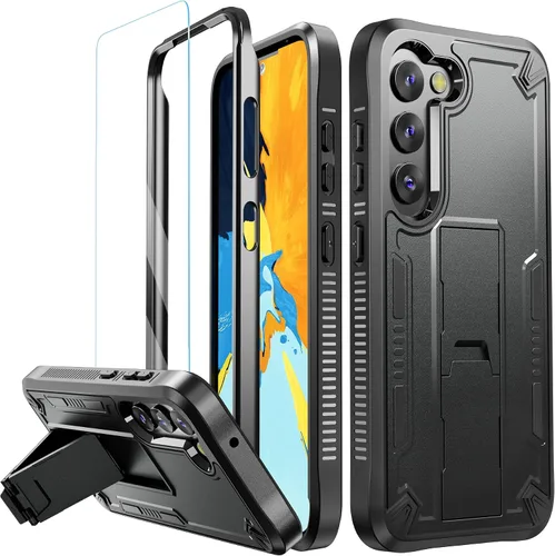 Vista 21 de URBANITE Funda protectora resistente a prueba de golpes para Samsung Galaxy S21 FE 5G, de grado militar, con protector de pantalla y soporte
