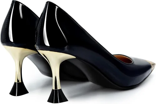 Vista 4 de Tacones altos rojos para mujer, puntera cuadrada cerrada, zapatos de tacón de aguja sexy, zapatos de vestir para boda, fiesta