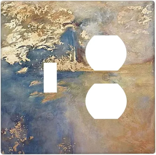 Vista 192 de Pintura al óleo de flores abstractas de 1 cuadrilla de interruptor de luz dúplex individual cubierta de salida placa de pared decorativa Placa