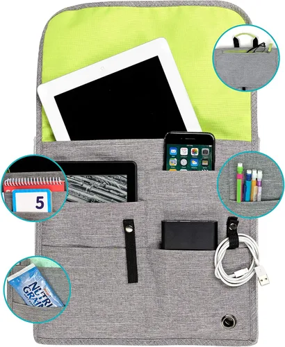 Vista 6 de So-Mine Commuter Bolsa esencial Se fija al asiento de la aerolínea y el bolsillo del coche Organizador de viaje Perfil delgado 6 bolsillos 2