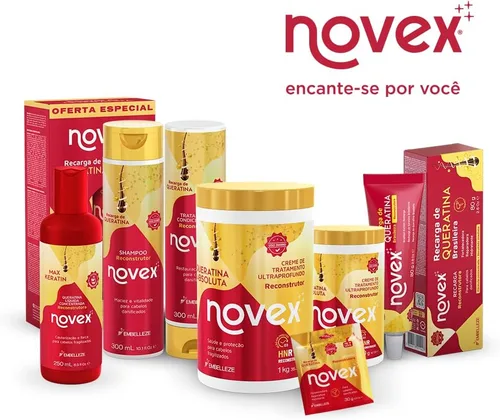 Vista 8 de Novex Acondicionador sin enjuague de recarga de queratina - Queratina reconstructiva, control del encrespamiento y reparación de daños