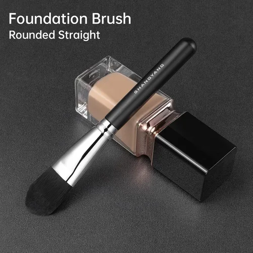 Vista 2 de Brocha de base para líquido, brocha de maquillaje de base plana para crema líquida, base de polvo, mezcla vegana, herramienta de maquillaje Brocha