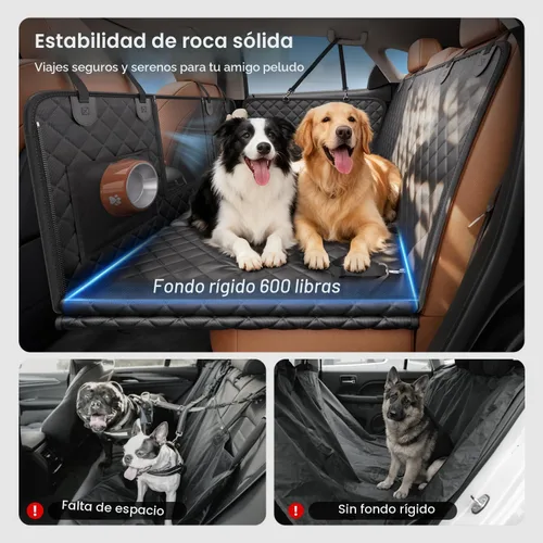 Vista 2 de REEVAA 2.0 Funda de asiento trasero para perros grandes, L, color negro