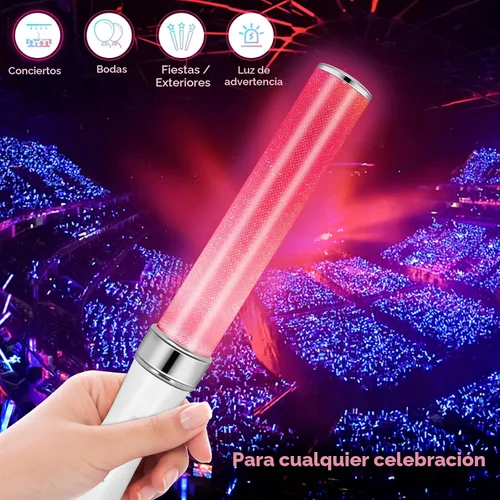 Vista 3 de Varillas incandescentes LED reutilizables (paquete de 2) con 15 modos multicolor, manual y automático, equipados con barras LED alimentadas por
