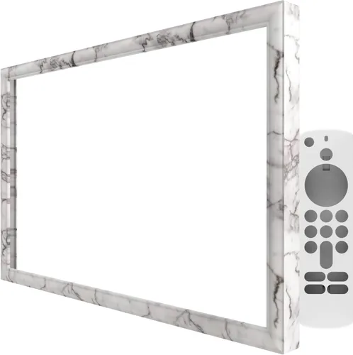 Vista 7 de Marco decorativo para Echo Show 15, funda de echo show 15, efecto de grano de madera oscura, protege tu eco show (grano de madera oscura)