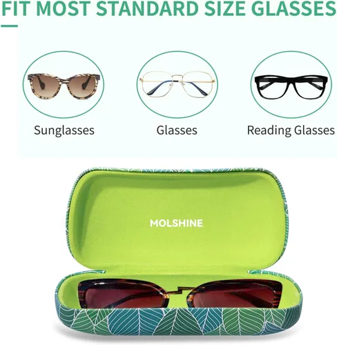 Vista 3 de molshine Estuche rígido para lentes de sol, estuche clásico para lentes de sol, lentes con paño de limpieza