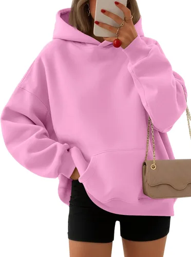 Vista 11 de EFAN Sudaderas con capucha para mujer, suéteres de forro polar cómodos Lunares albaricoques
