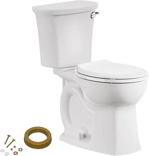 Vista 8 de American Standard 608AA002.020 Edgemere Inodoro de dos piezas con asiento de bidé y anillo de cera, parte delantera alargada, descarga a la derecha