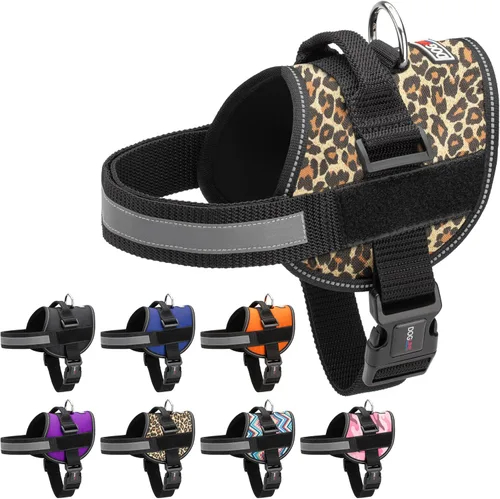 Vista 23 de Dogline Arnés para perro, chaleco reflectante ajustable sin tirones con asa para caminar, entrenar, transpirable, arnés sin estrangulamiento