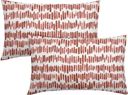 Vista 33 de Juego de 2 fundas de almohada de rayas negras para exteriores, 16 x 16 pulgadas, diseño geométrico de rayas abstractas, algodón y lino, cuadradas