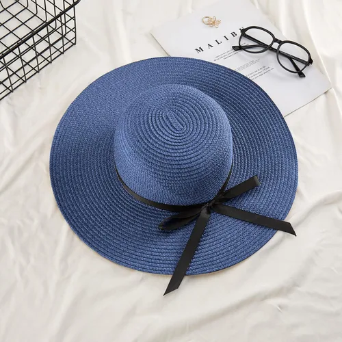 Vista 5 de FARVALUE Sombrero de paja para mujer UPF 50+ de ala ancha, gorra de playa ajustable para mujer