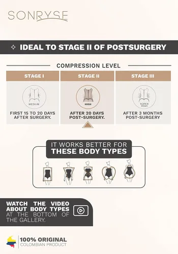 Vista 6 de Sonryse Fajas Colombianas Postparto BBL Stage 2 Post Surgical Compression Garments for Women