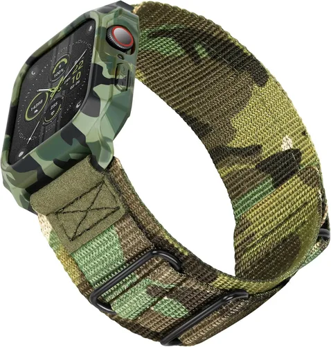 Vista 14 de SUNFWR - Correas compatibles con Apple Watch de 44 mm y 45 mm con estuche, correa deportiva resistente para Apple Watch con cubierta protectora