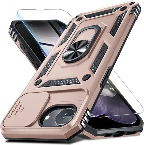 Vista 175 de Janmitta Funda para iPhone 8 Plus/7 Plus/6 Plus, Cubierta de Teléfono con Cubierta Deslizante Integrada para Lente de Cámara + Protector