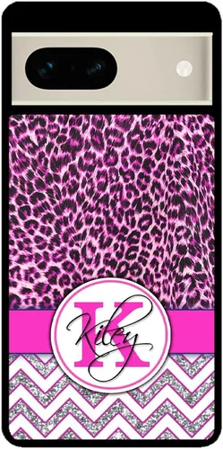 Vista 2 de Funda de goma negra personalizada con piel de leopardo rosa compatible con Google Pixel 10, 10 Pro, 10 Pro XL, 9a, 9 Pro, Pixel 9, Pixel 9 Pro XL