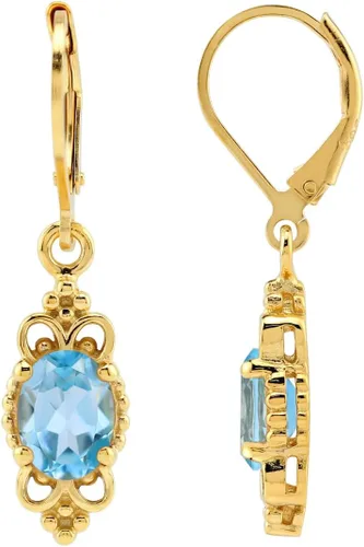 Vista 14 de Silvershake - Aretes de plata de ley 925 con piedra natal ovalada, 8 x 6 mm, acabado antiguo o bañados en oro amarillo, estilo balinés, con cierre