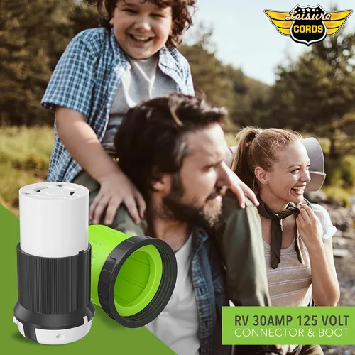 Vista 9 de Leisure Cords - Cable de alimentación para autocaravana de 30 amperios, bloqueo de conector de orilla, extremo de repuesto, cierre giratorio marino