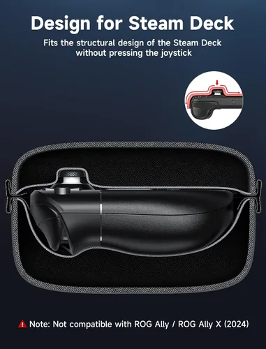 Vista 4 de JSAUX BG0102 - Funda de transporte compatible con Steam DeckSteam Deck OLED, funda protectora de transporte rígida con almacenamiento de cargador