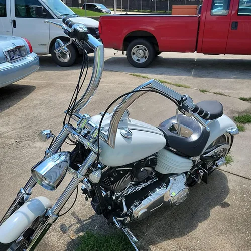 Vista 7 de 14" Rise Ape Hanger 1-1/4" Fat Bar 1.25" Abrazadera Ape Manillar para Harley Dyna Softail Sportster 48 XL 883 1200, Road King 1994-2022, Road