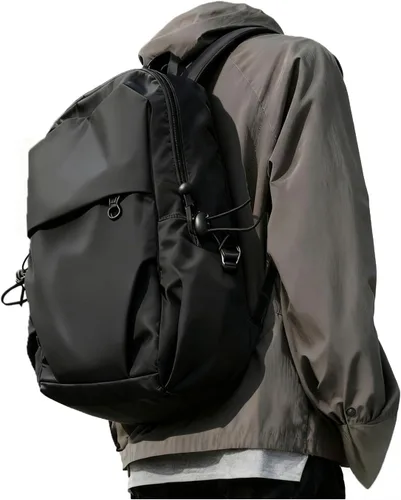 Vista 9 de SEAFEW Small Beige Sling Backpack Travel Hiking Daypack, Crossbody Sling Bag with USB Charging Port for Men Women 3 Layer Pockets One Shoulder Bag