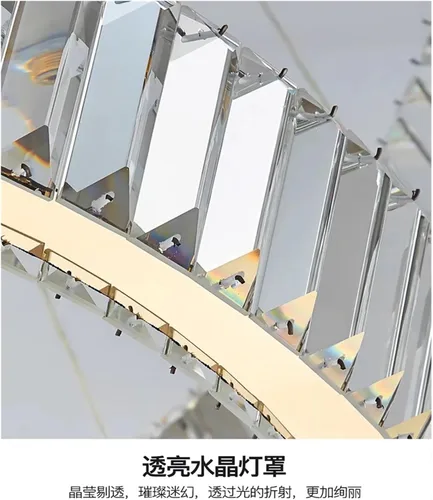 Vista 5 de Gold Crystal Modern Chandeliers Pendant Light Hanging Lamp Led for Living Indoor Lighting 7Laps D100CM H3M