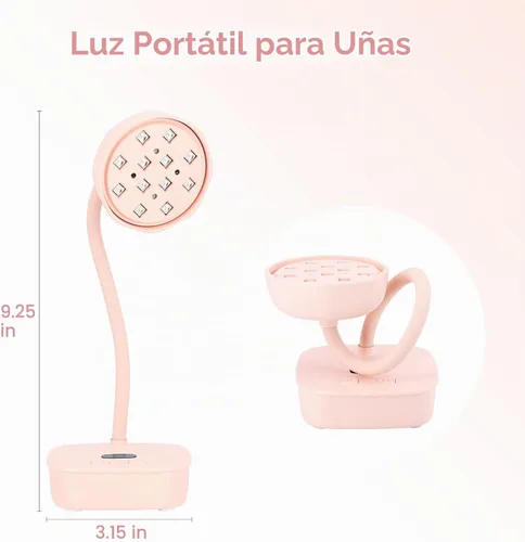Vista 9 de Lámpara de uñas LED UV, lámpara de uñas de curación flash con sensor automático y 2 temporizadores, luz UV de cuello de cisne para gel de extensión