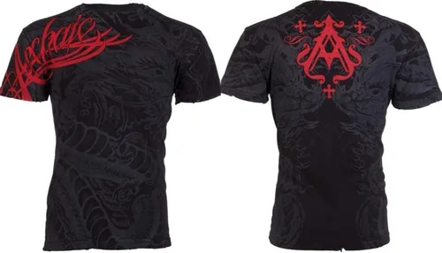 Vista 2 de Archaic by Affliction - Camiseta para hombre, color negro Dragon Rage