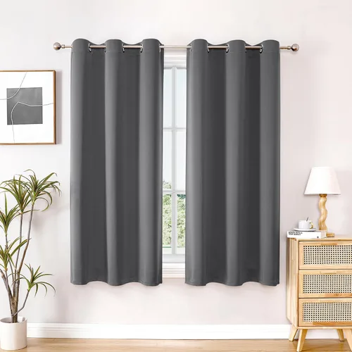 Vista 45 de ChrisDowa - Cortinas cortas para ventana de 40 pulgadas para dormitorio - Cortinas cortas con ojales y aislamiento térmico para oscurecer